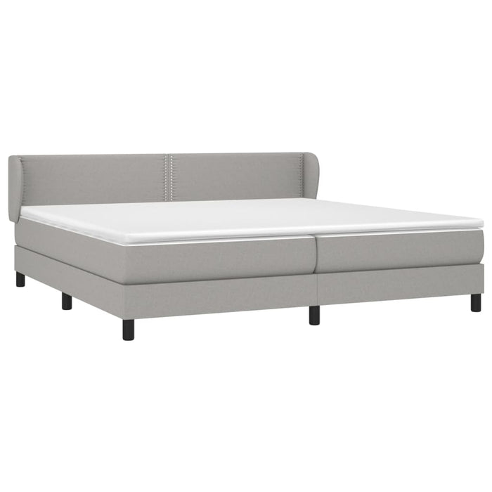 Pat box spring cu saltea, gri deschis, 200x200 cm, textil - WALTI WALTI