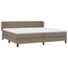 Pat box spring cu saltea, gri taupe, 200x200 cm, textil - WALTI WALTI