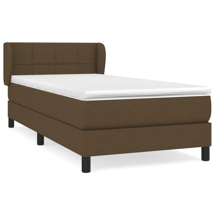 Pat box spring cu saltea, maro închis, 80x200 cm, textil WALTI