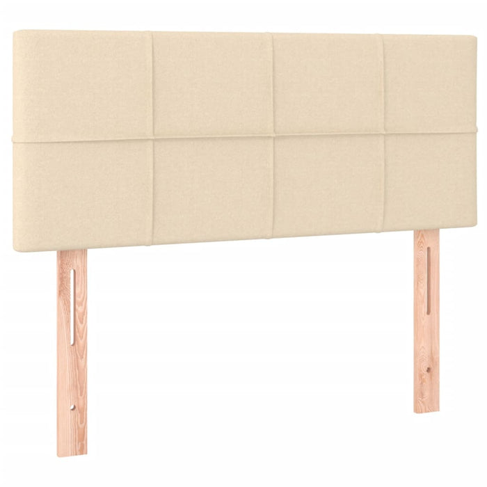 Pat box spring cu saltea, crem, 90x190 cm, textil - WALTI WALTI