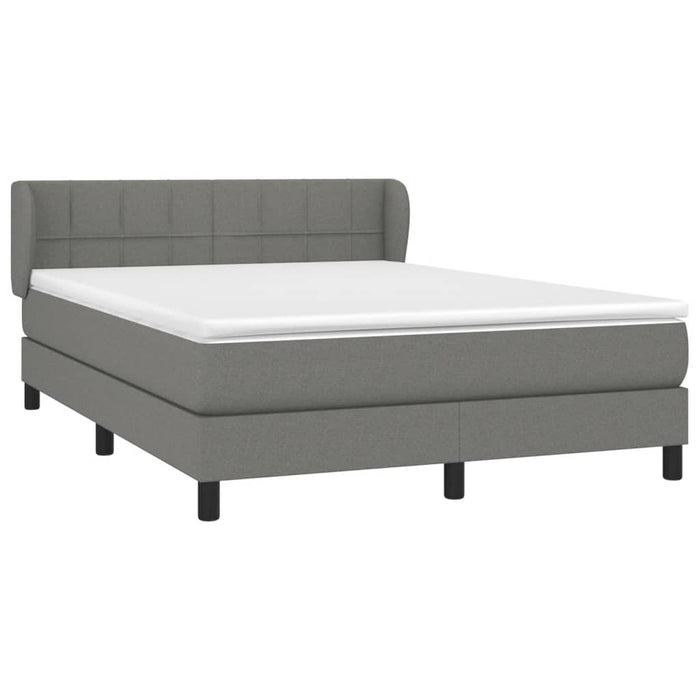 Pat box spring cu saltea, gri închis, 140x200 cm, textil - WALTI WALTI