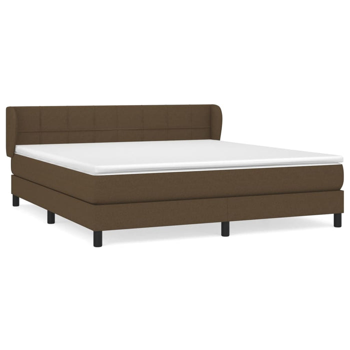 Pat box spring cu saltea, maro închis, 160x200 cm, textil WALTI