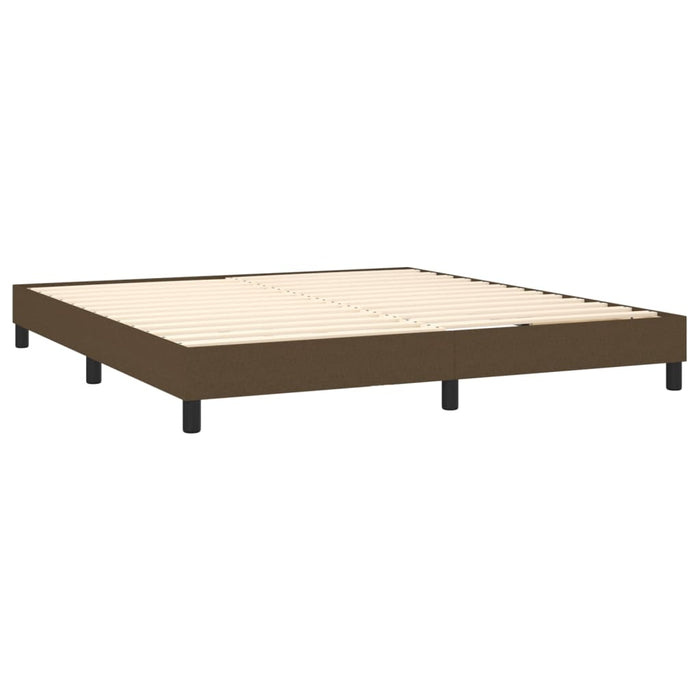 Pat box spring cu saltea, maro închis, 160x200 cm, textil WALTI