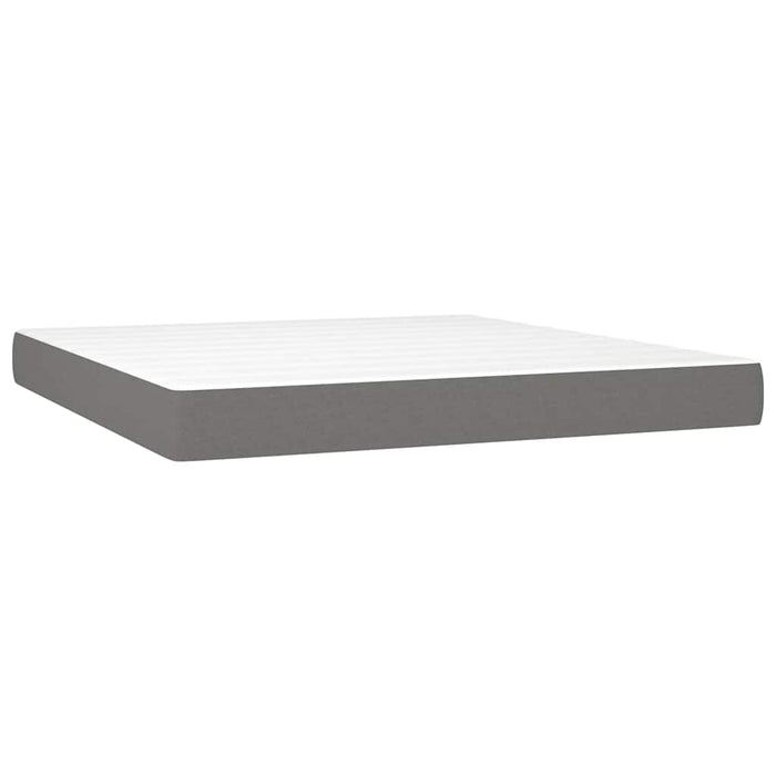 Pat box spring cu saltea, gri închis, 180x200 cm, textil - WALTI WALTI