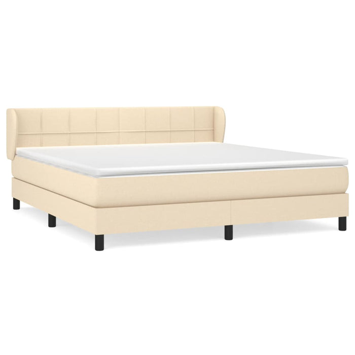 Pat continental cu saltea, crem, 180x200 cm, textil - WALTI WALTI