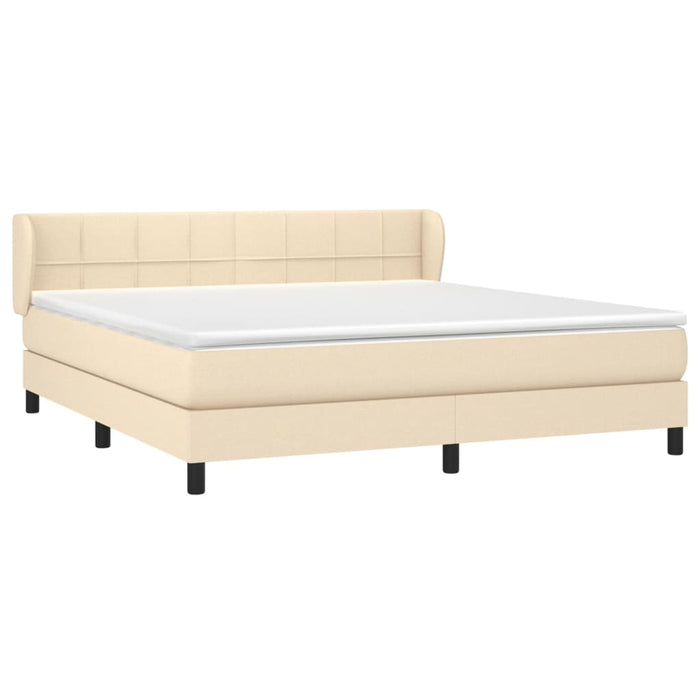 Pat continental cu saltea, crem, 180x200 cm, textil - WALTI WALTI