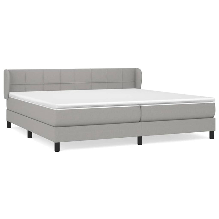 Pat box spring cu saltea, gri deschis, 200x200 cm, textil - WALTI WALTI