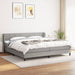 Pat box spring cu saltea, gri deschis, 200x200 cm, textil - WALTI WALTI