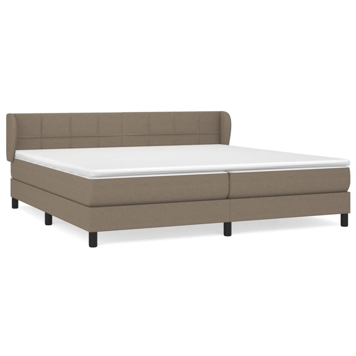Pat box spring cu saltea, gri taupe, 200x200 cm, textil - WALTI WALTI