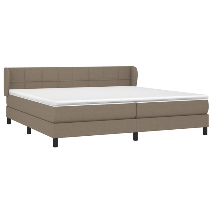 Pat box spring cu saltea, gri taupe, 200x200 cm, textil - WALTI WALTI