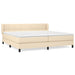 Pat box spring cu saltea, crem, 200x200 cm, textil - WALTI WALTI