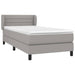 Pat box spring cu saltea, gri deschis, 90x190 cm, textil - WALTI WALTI