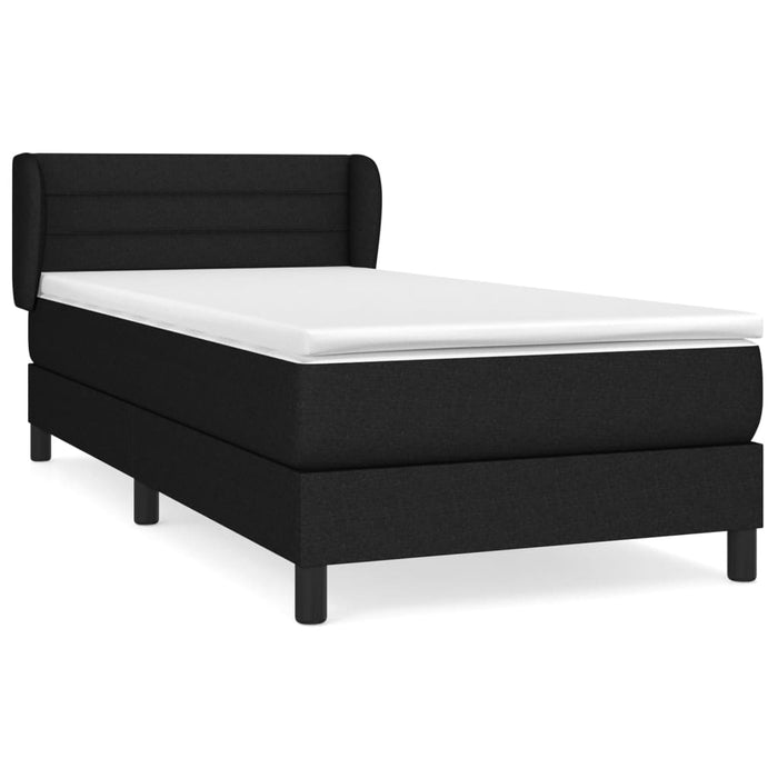 Pat box spring cu saltea, negru, 90x190 cm, textil - WALTI WALTI