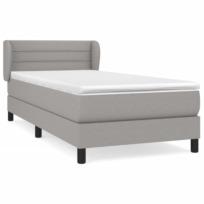 Pat box spring cu saltea, gri deschis, 100x200 cm, textil - WALTI WALTI