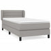 Pat box spring cu saltea, gri deschis, 100x200 cm, textil - WALTI WALTI