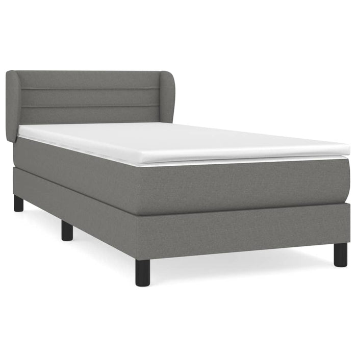 Pat box spring cu saltea, gri închis, 100x200 cm, textil - WALTI WALTI