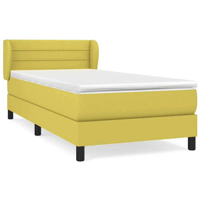 Pat box spring cu saltea, verde, 100x200 cm, textil WALTI