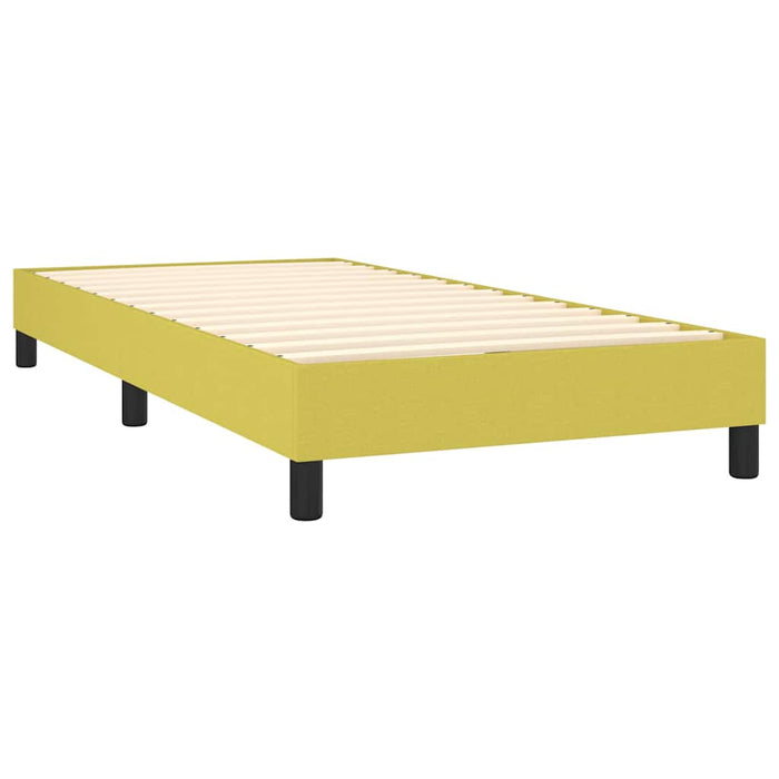 Pat box spring cu saltea, verde, 100x200 cm, textil WALTI