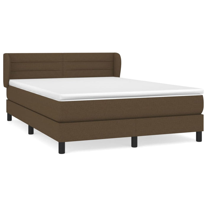 Pat box spring cu saltea, maro închis, 140x200 cm, textil - WALTI WALTI