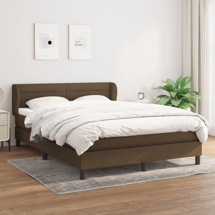 Pat box spring cu saltea, maro închis, 140x200 cm, textil - WALTI WALTI