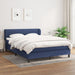 Pat continental cu saltea, albastru, 140x200cm, material textil - WALTI WALTI