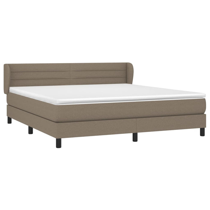 Pat box spring cu saltea, gri taupe, 160x200 cm material textil - WALTI WALTI
