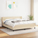 Pat box spring cu saltea, crem, 160x200 cm, material textil - WALTI WALTI