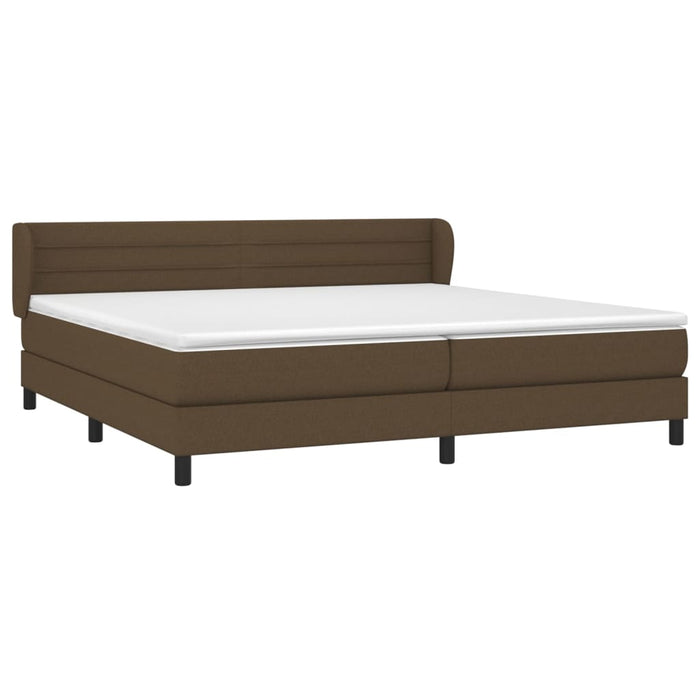 Pat box spring cu saltea, maro închis, 200x200 cm, textil - WALTI WALTI