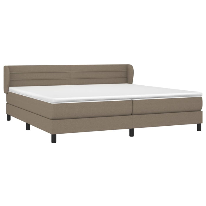 Pat box spring cu saltea, gri taupe, 200x200 cm, textil - WALTI WALTI