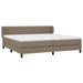 Pat box spring cu saltea, gri taupe, 200x200 cm, textil - WALTI WALTI