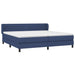 Pat box spring cu saltea, albastru, 200x200 cm, textil - WALTI WALTI