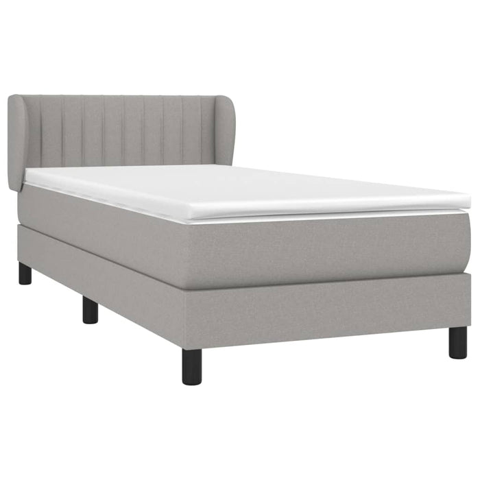 Pat continental cu saltea, gri deschis, 80x200 cm, textil WALTI