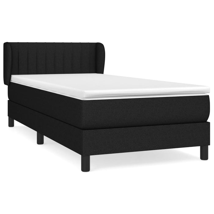 Pat box spring cu saltea, negru, 80x200 cm, textil - WALTI WALTI