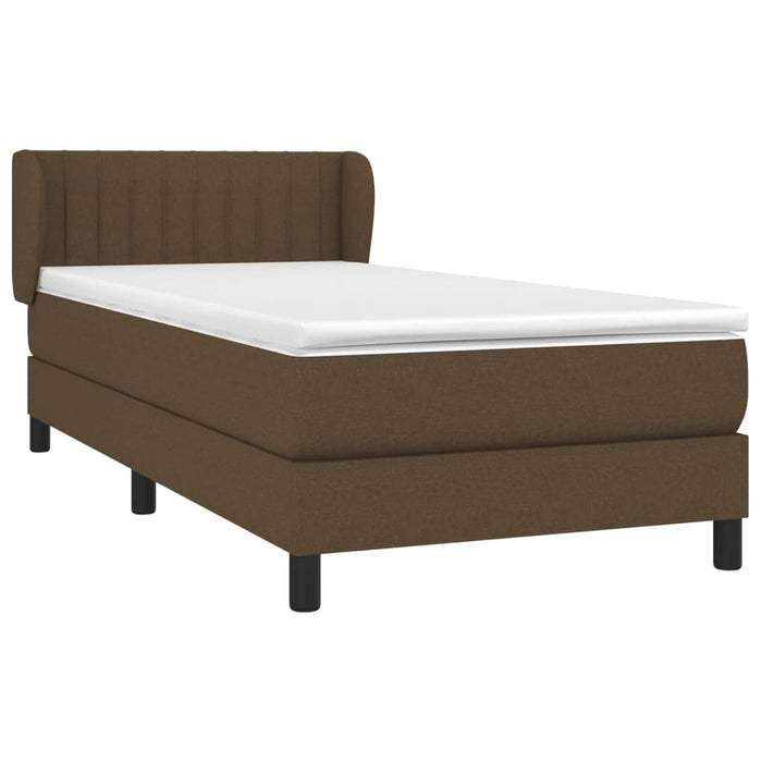 Pat box spring cu saltea, maro închis, 80x200 cm, textil - WALTI WALTI