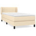 Pat box spring cu saltea, crem, 90x190 cm, textil - WALTI WALTI