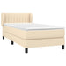 Pat box spring cu saltea, crem, 90x190 cm, textil - WALTI WALTI