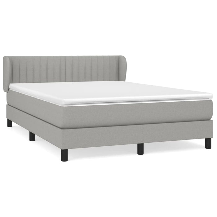 Pat box spring cu saltea, gri deschis, 140x190 cm, textil - WALTI WALTI