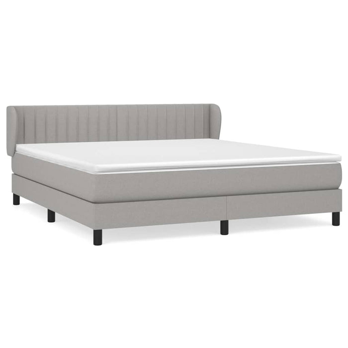 Pat continental cu saltea, gri deschis, 160x200 cm, textil - WALTI WALTI