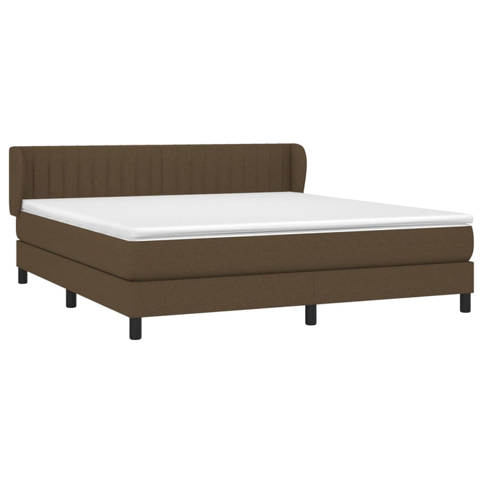 Pat box spring cu saltea, maro închis, 160x200 cm, textil - WALTI WALTI