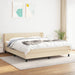 Pat box spring cu saltea, crem, 160x200 cm, material textil - WALTI WALTI