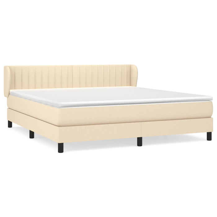 Pat continental cu saltea, crem, 180x200 cm, textil WALTI