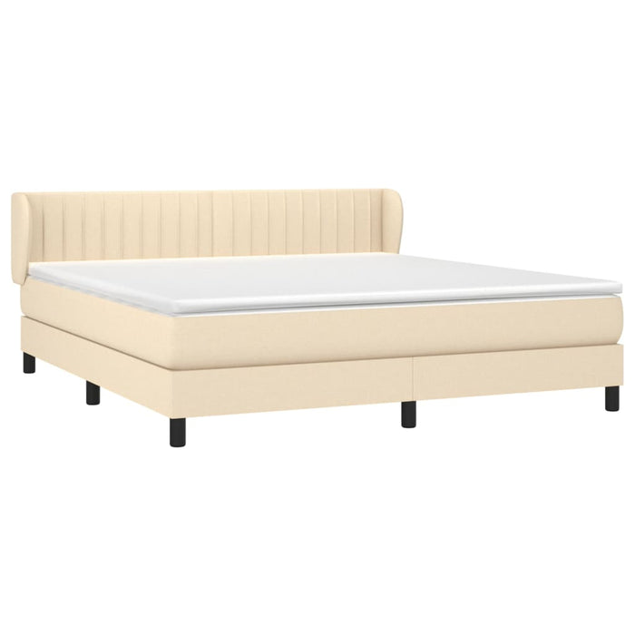 Pat continental cu saltea, crem, 180x200 cm, textil WALTI