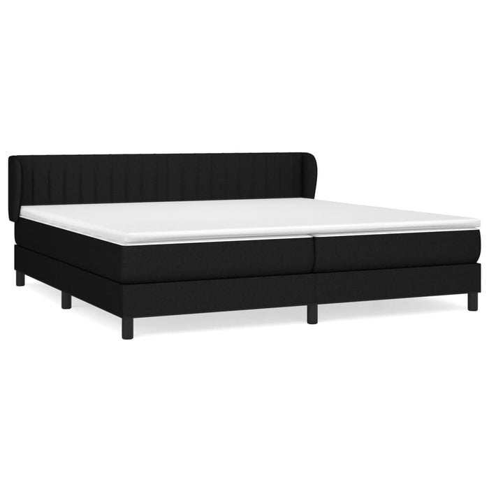 Pat box spring cu saltea, negru, 200x200 cm, textil - WALTI WALTI