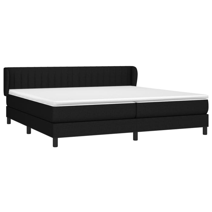 Pat box spring cu saltea, negru, 200x200 cm, textil - WALTI WALTI