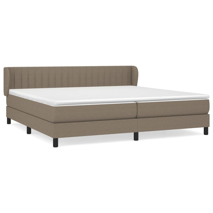 Pat box spring cu saltea, gri taupe, 200x200 cm, textil - WALTI WALTI