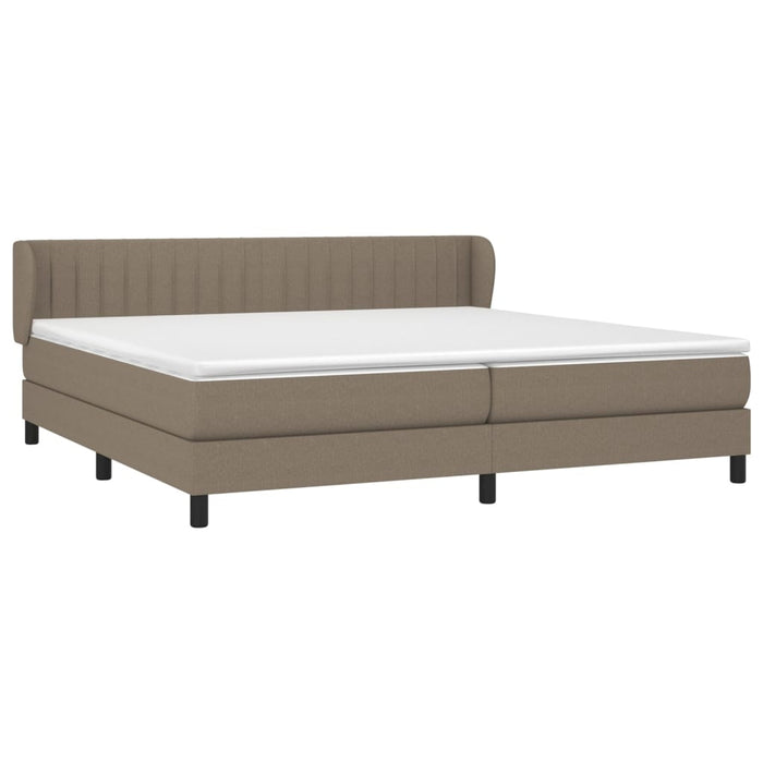 Pat box spring cu saltea, gri taupe, 200x200 cm, textil - WALTI WALTI