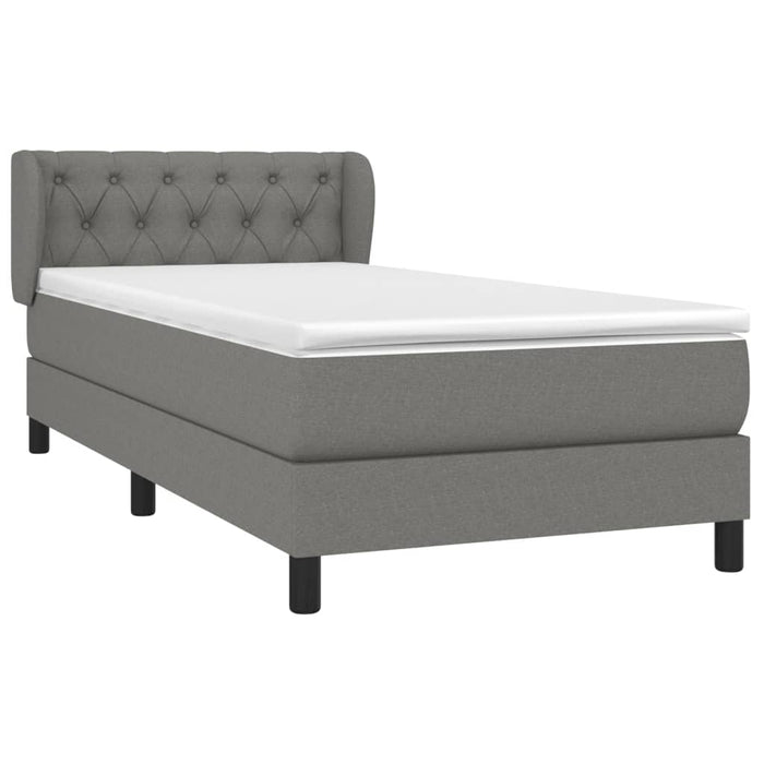 Pat box spring cu saltea, gri închis, 80x200 cm, textil - WALTI WALTI