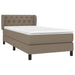 Pat box spring cu saltea, gri taupe, 80x200 cm, textil - WALTI WALTI