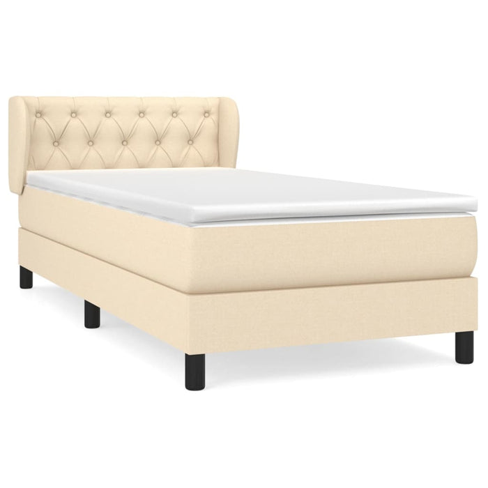 Pat box spring cu saltea, crem, 80x200 cm, textil - WALTI WALTI