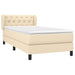 Pat box spring cu saltea, crem, 80x200 cm, textil - WALTI WALTI